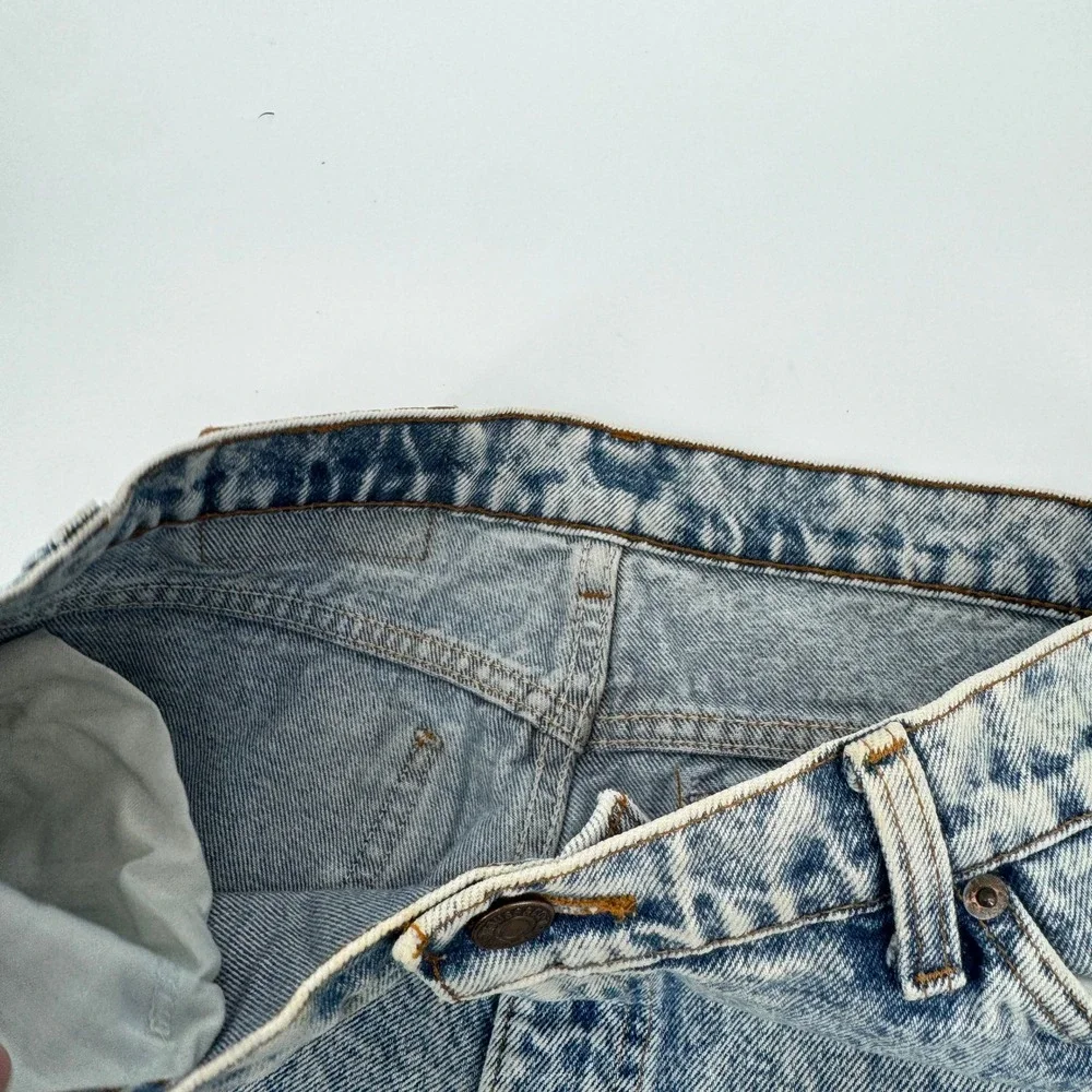 Levis‎ 550 Relaxed Fit Jeans Mens W34 L34 Light Acid Wash Distressed Orange Tab
